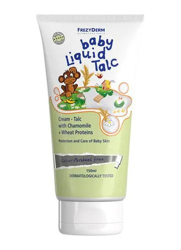 Frezyderm Baby Liquid Talc 150ml κρέμα ταλκ με χαμομήλι για την ευαίσθητη βρεφική επιδερμίδα
